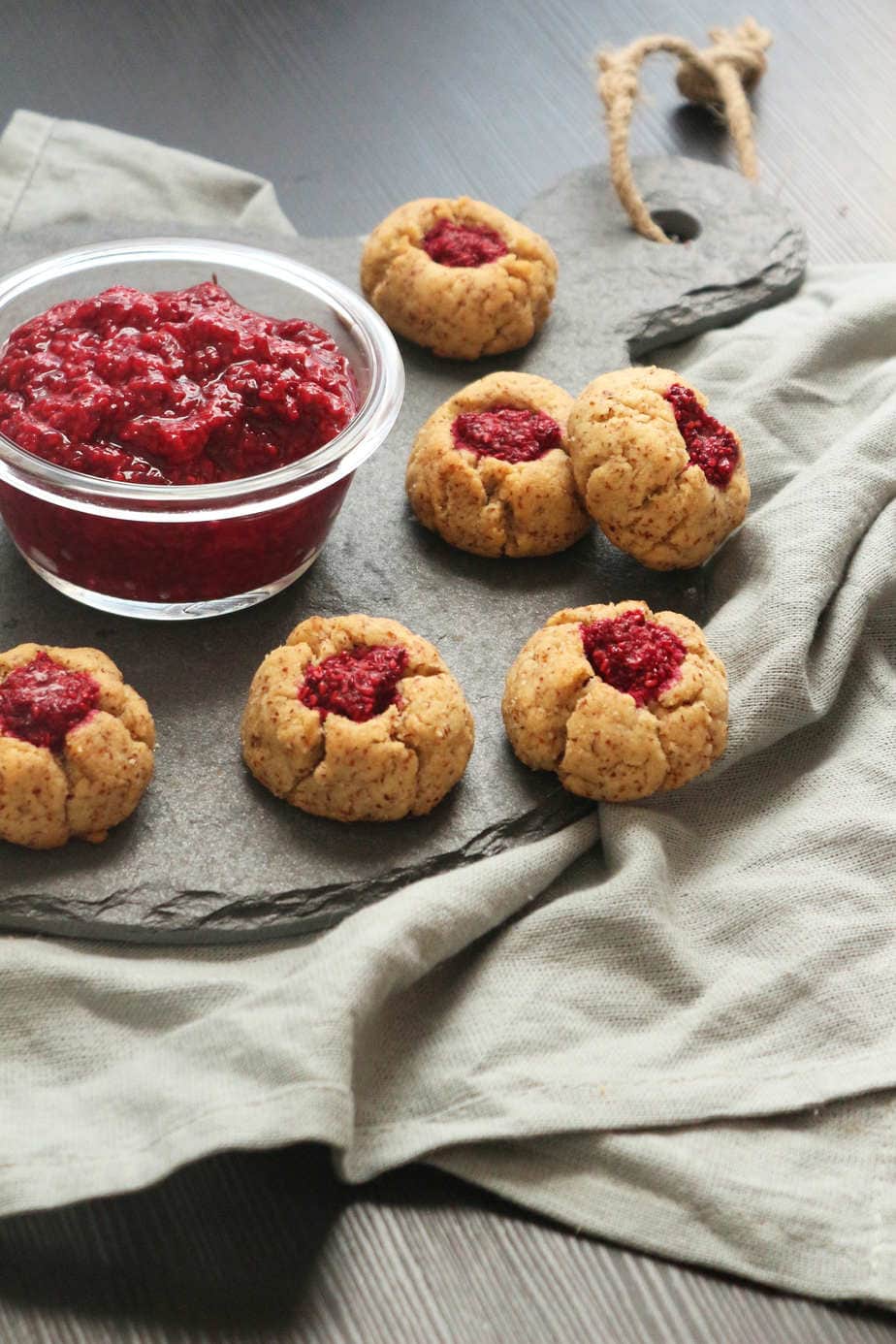Paleo Raspberry Chia Jam Thumbprint Cookies | Nourished With Tish ...